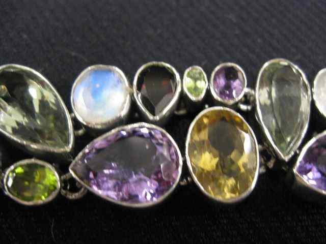 Appraisal: Gemstone Bracelet amethyst peridot garnet citrine moonstone green quartz in