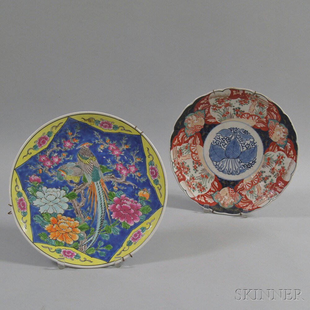 Appraisal: Two Japanese Imari Porcelain Chargers one in a typical red