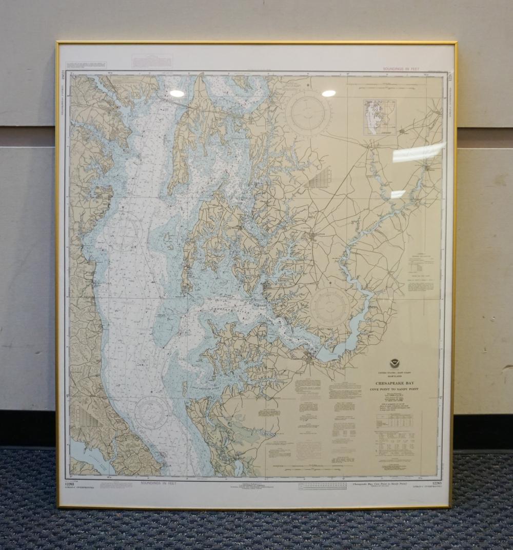 Appraisal: Chesapeake Bay Cove Point to Sandy Point Reproduction Color Print