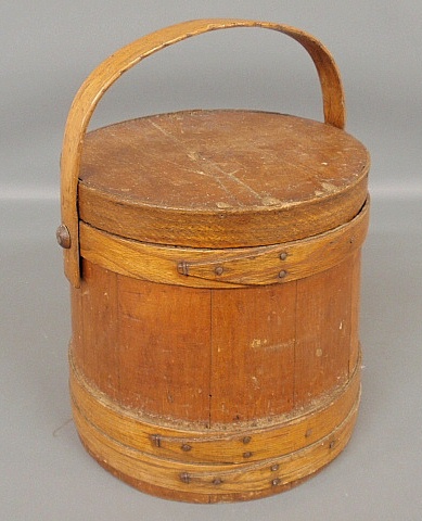 Appraisal: - Pine stave constructed firkin th c h x dia