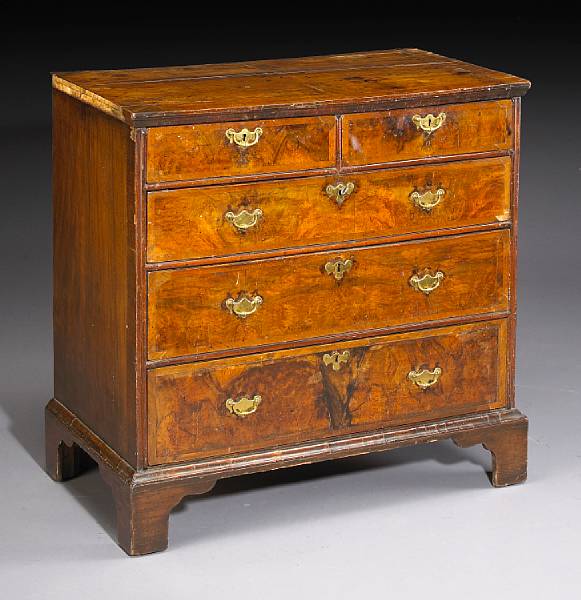 Appraisal: A George I walnut chest of drawers early th century