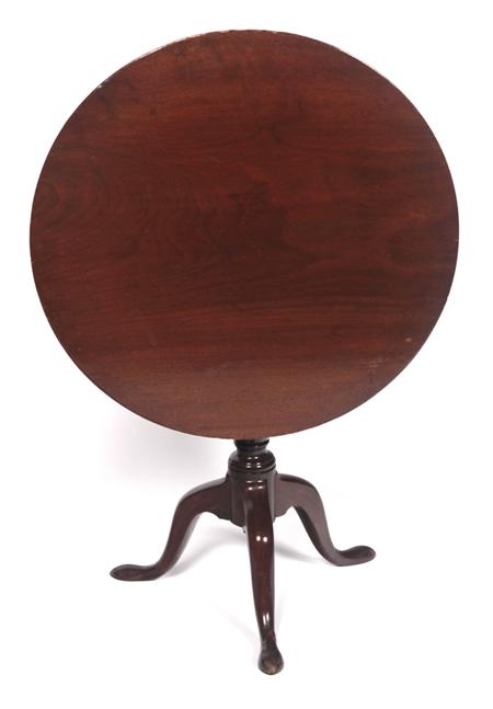 Appraisal: A mahogany bird cage tripod table the circular top over