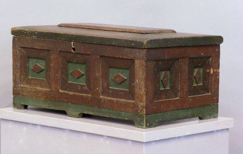 Appraisal: Painted miniature blanket chest th c h w