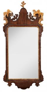 Appraisal: George II Mahogany Mirror English th century mahogany with carved