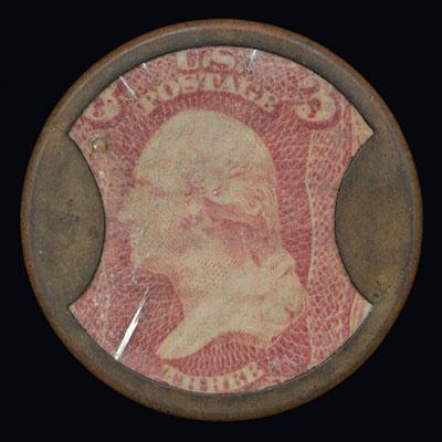 Appraisal: Civil War encased postage currency -cent Ayer s Sarsaparilla HB-