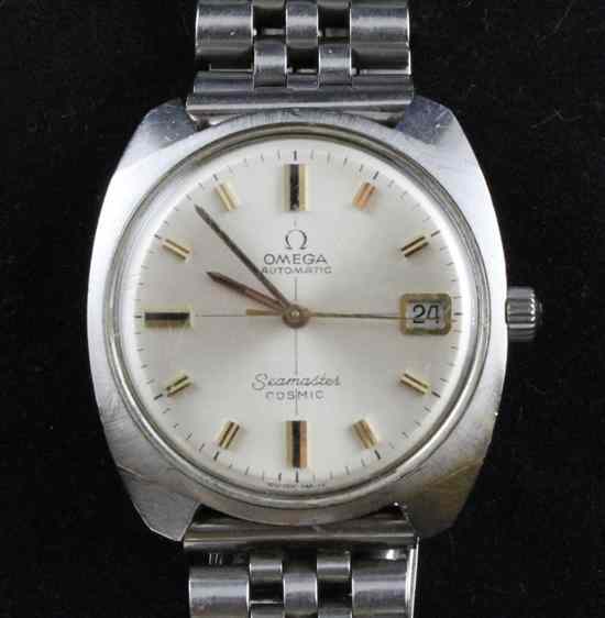 Appraisal: A late 's early 's stainless steel Omega Seamaster Cosmic