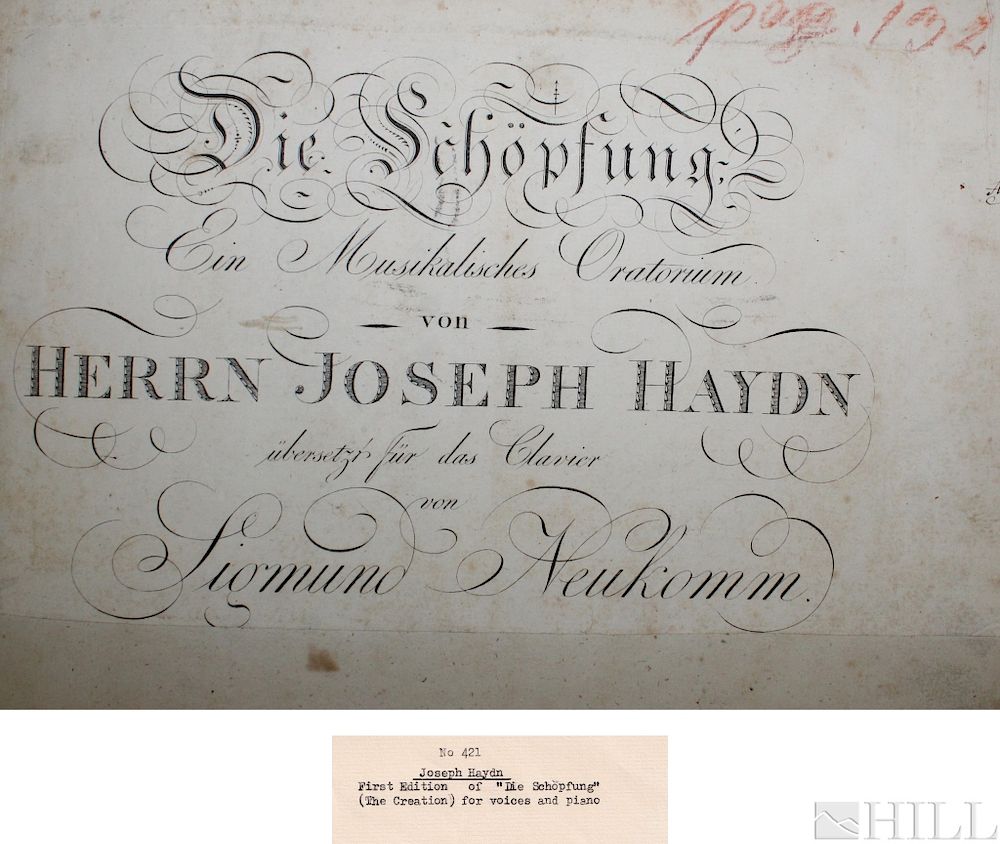 Appraisal: Franz Joseph Haydn C st Ed Der Schoepfung Score Franz