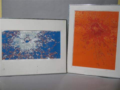 Appraisal: POSSIBLY J GITTLE TH CENTURY TWO ABSTRACT PRINTS OF THE