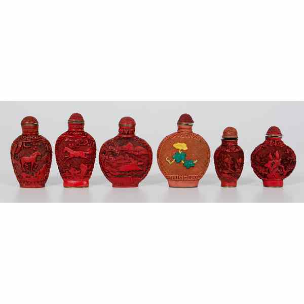 Appraisal: Assembled Group of Snuff Bottles Chinese A group of six