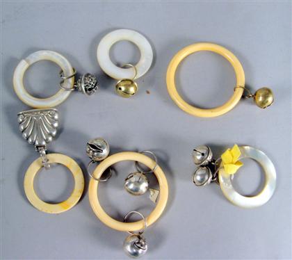 Appraisal: Group of six Victorian ring rattles various dates and makers