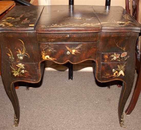 Appraisal: Louis XV style japanned dressing station Estimate - No condition