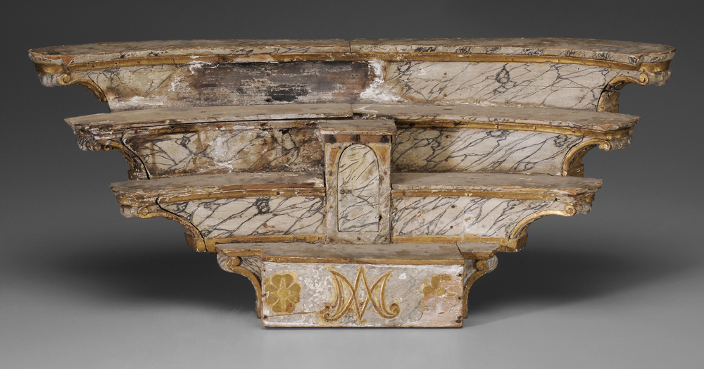 Appraisal: Italian Baroque Style Faux-Painted Tabletop Altar th century pine and