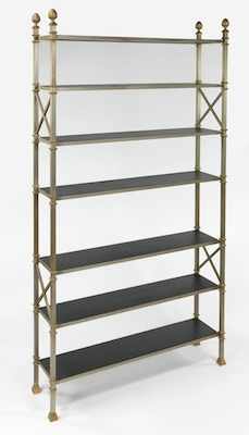 Appraisal: Brushed Steel Etagere th Century Seven shelves brushed steel with