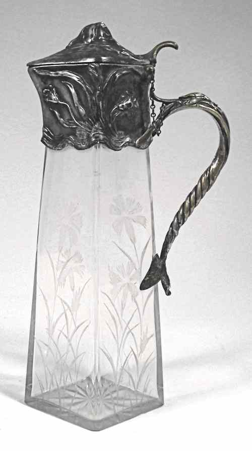 Appraisal: An early th Century Continental cut-glass claret jug of ''Art