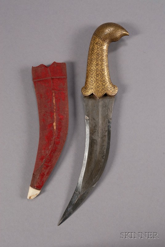 Appraisal: Indo-Persian Dagger th century Jambiya form iron hilt in the