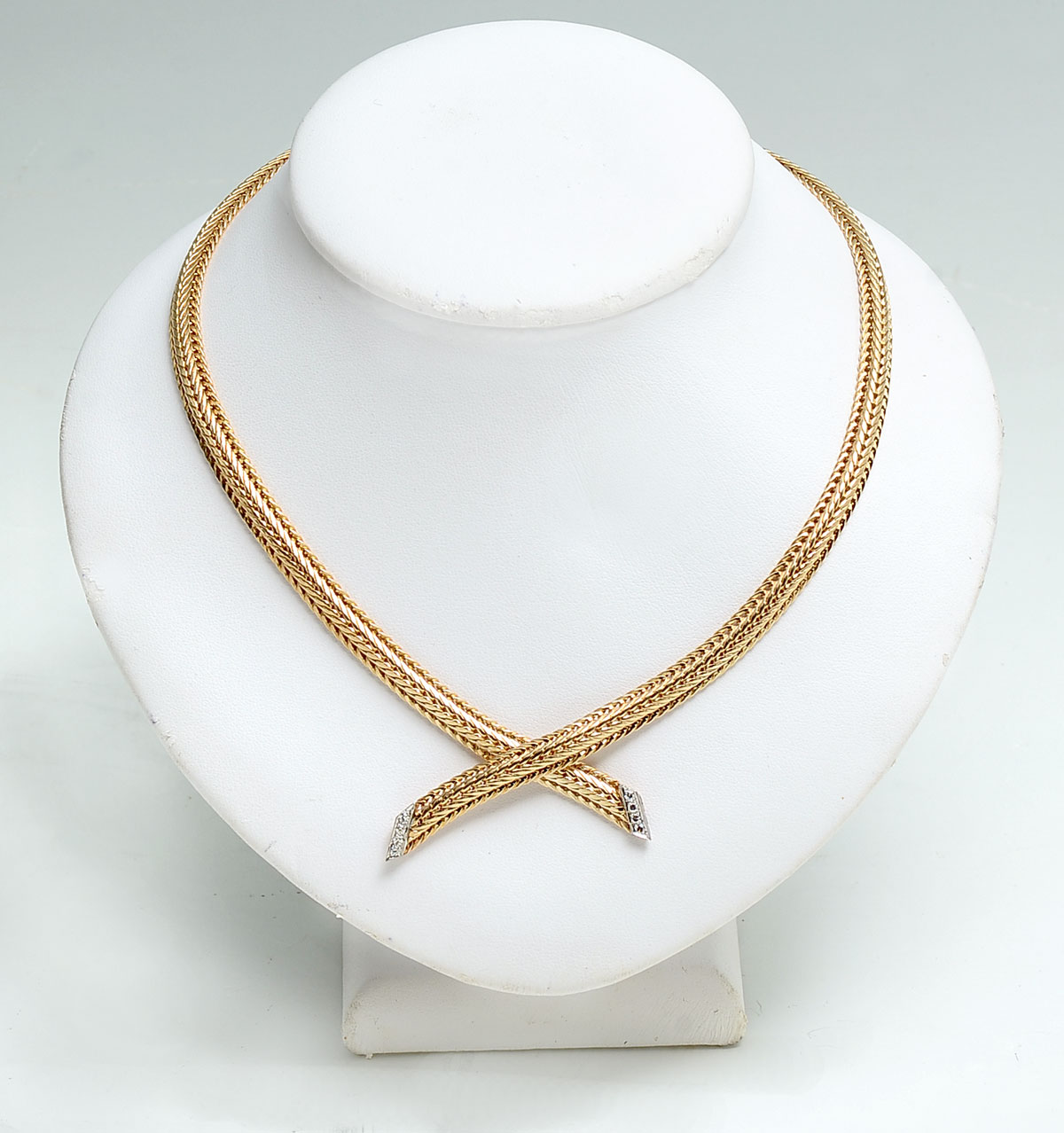 Appraisal: K MID CENTURY MM COLLAR WITH DIAMOND ACCENTS '' articulating