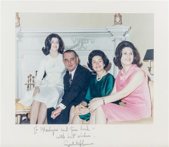 Appraisal: Sale Lot JOHNSON LYNDON B Color photograph inscribed by Johnson