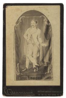 Appraisal: Three-Legged Man Cabinet Card New York City Eisenmann ca Sepia-tone