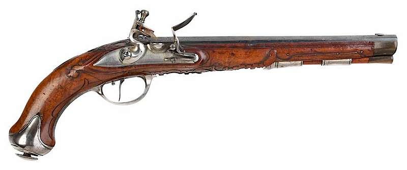 Appraisal: Jacob Kuchenreuter Flintlock Pistol Regensberg Germany - tapered octagonal -