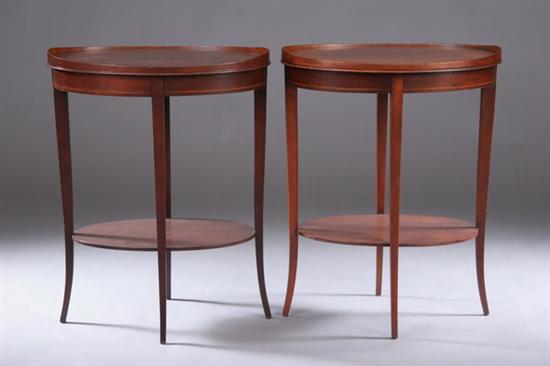 Appraisal: PAIR AMERICAN FEDERAL-STYLE MAHOGANY SIDE TABLES Mid-to-late th century Each