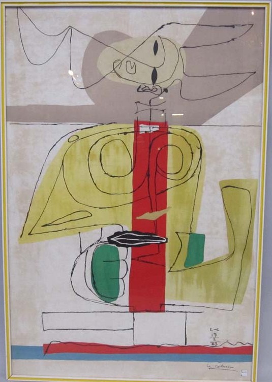 Appraisal: EDOUARD JEANNERET LE CORBUSIER FRENCH SWISS - Colored lithograph Signed