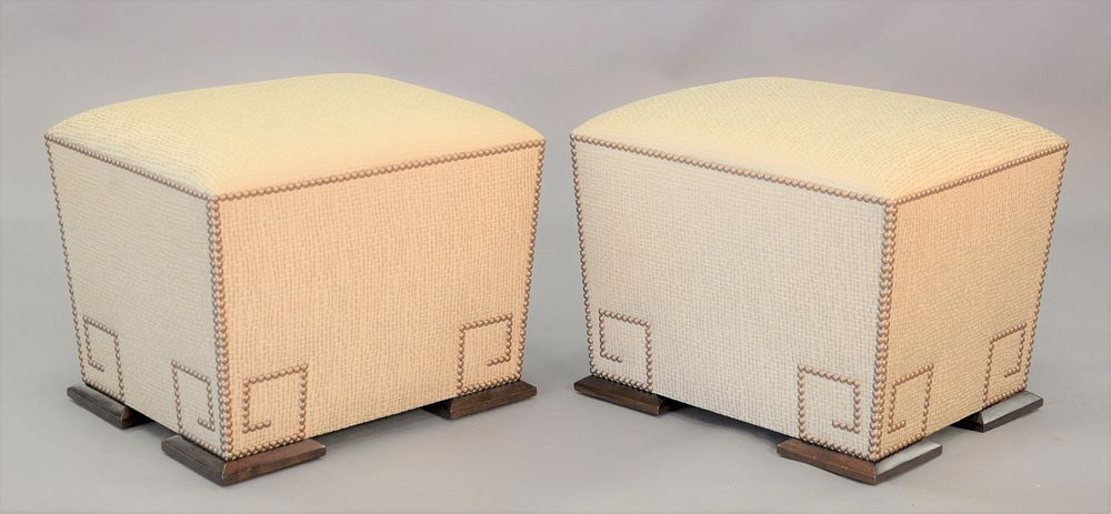 Appraisal: Pair of contemporary upholstered stools ht Estate of Marilyn Ware