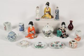 Appraisal: PIECE MISCELLANEOUS TRAY OF ORIENTALIA CONSISTING OF PORCELAIN FIGURINES SANG