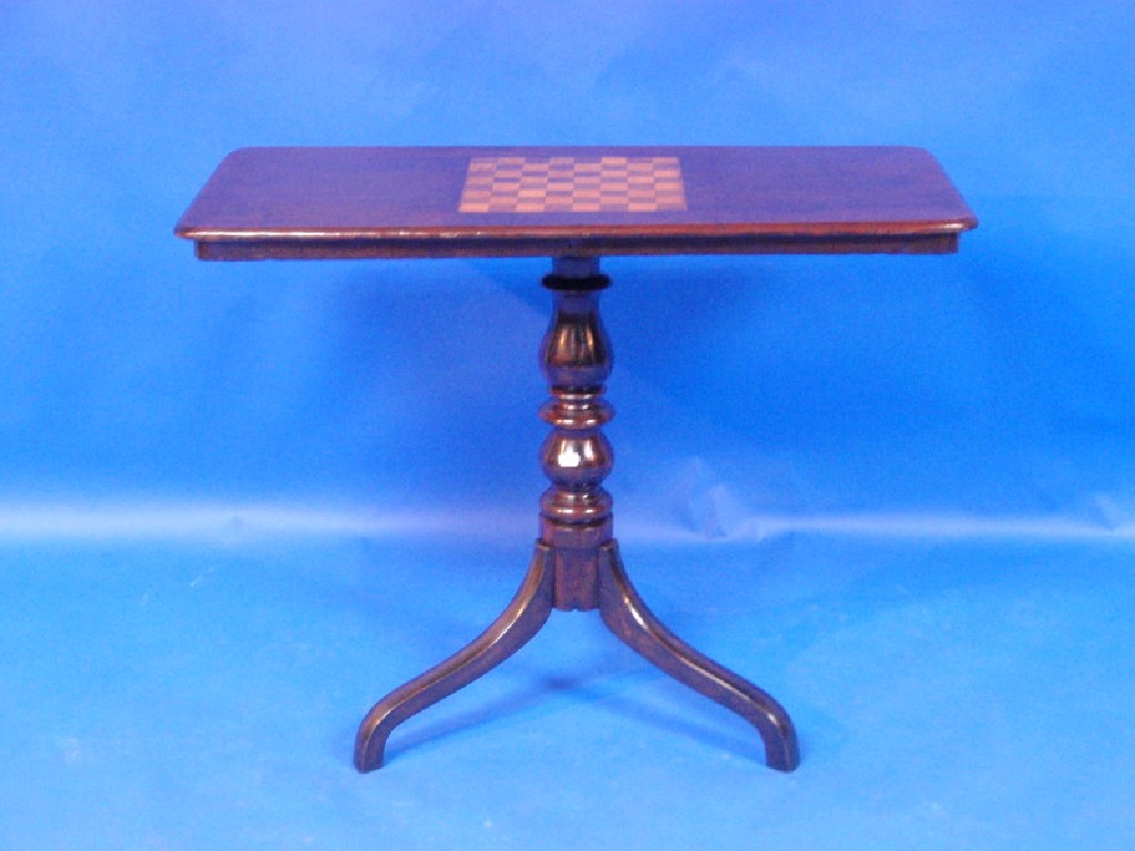 Appraisal: Victorian rectangular games table with inlaid chequerboard top on a