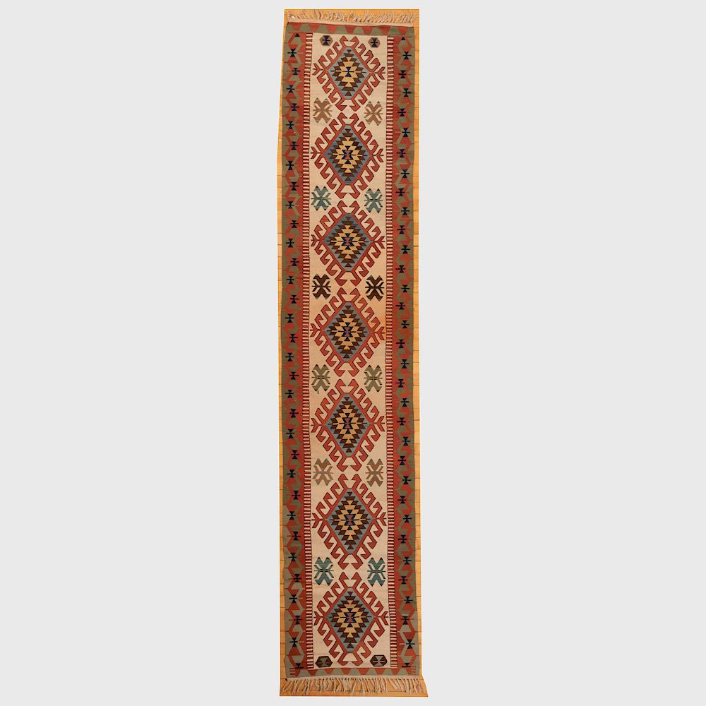 Appraisal: Kilim Flatweave Runner x in Condition Good overall condition with