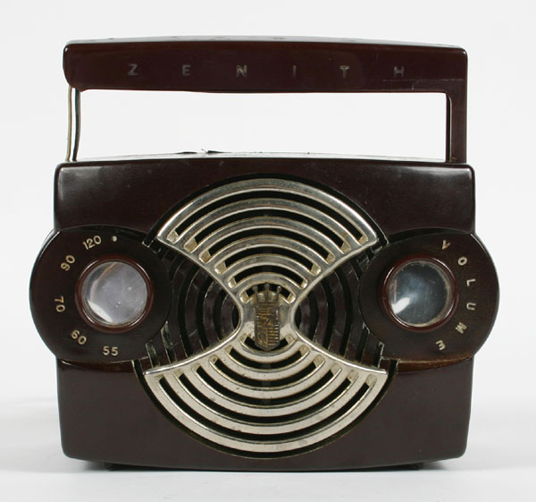 Appraisal: Zenith bakelite portable Crest Owl tube radio model K -R