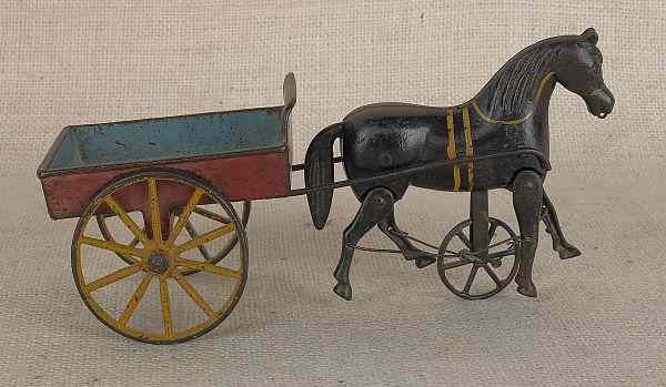 Appraisal: Ives cast iron horse and wagon l