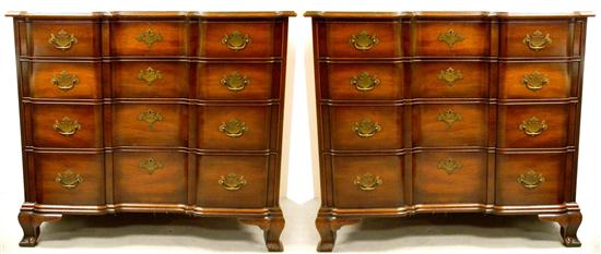 Appraisal: Kindel pair of mahogany block front chests of drawers ''