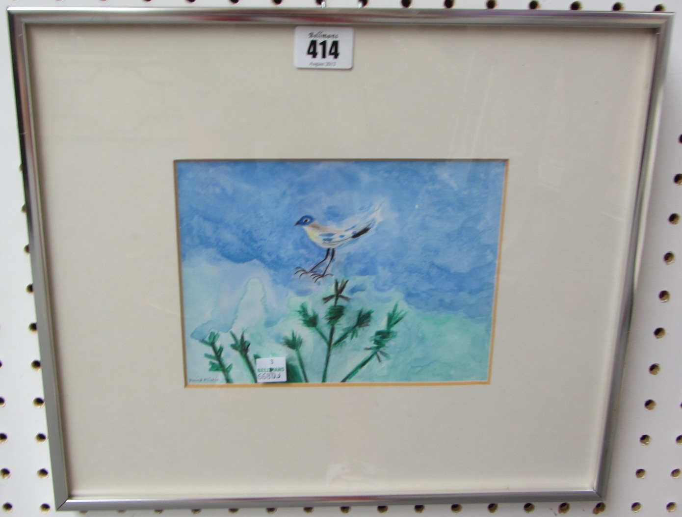 Appraisal: David Alan Redpath Michie b Strange bird alighting watercolour signed