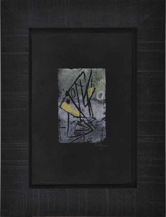 Appraisal: ANNE RYAN - UNTITLED ABSTRACT II Woodblock print on black