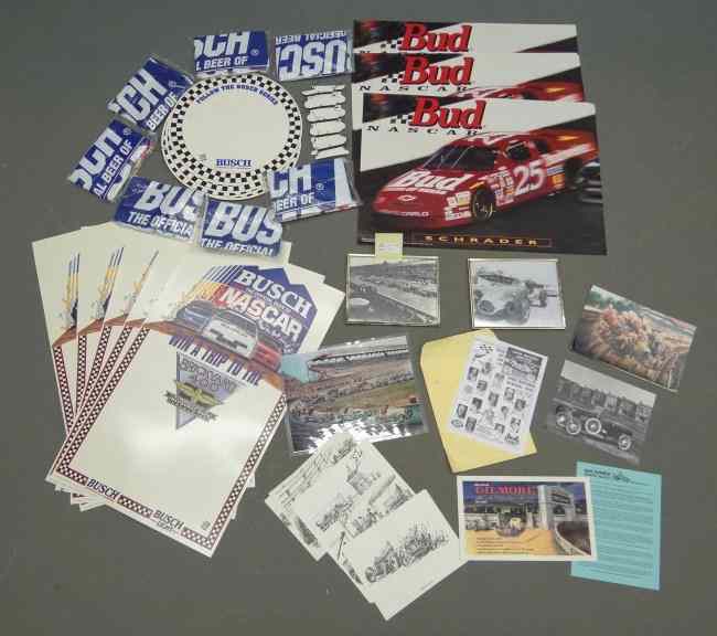 Appraisal: Misc racing memorabilia including NOS inflatables Nascar Posters original race