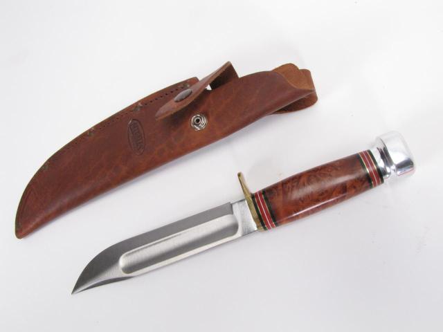 Appraisal: Marbles Outdoors straight hunting knife long with leather belt sheath