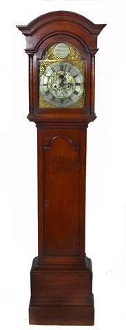 Appraisal: AN TH CENTURY OAK LONGCASE CLOCK having an arched brass