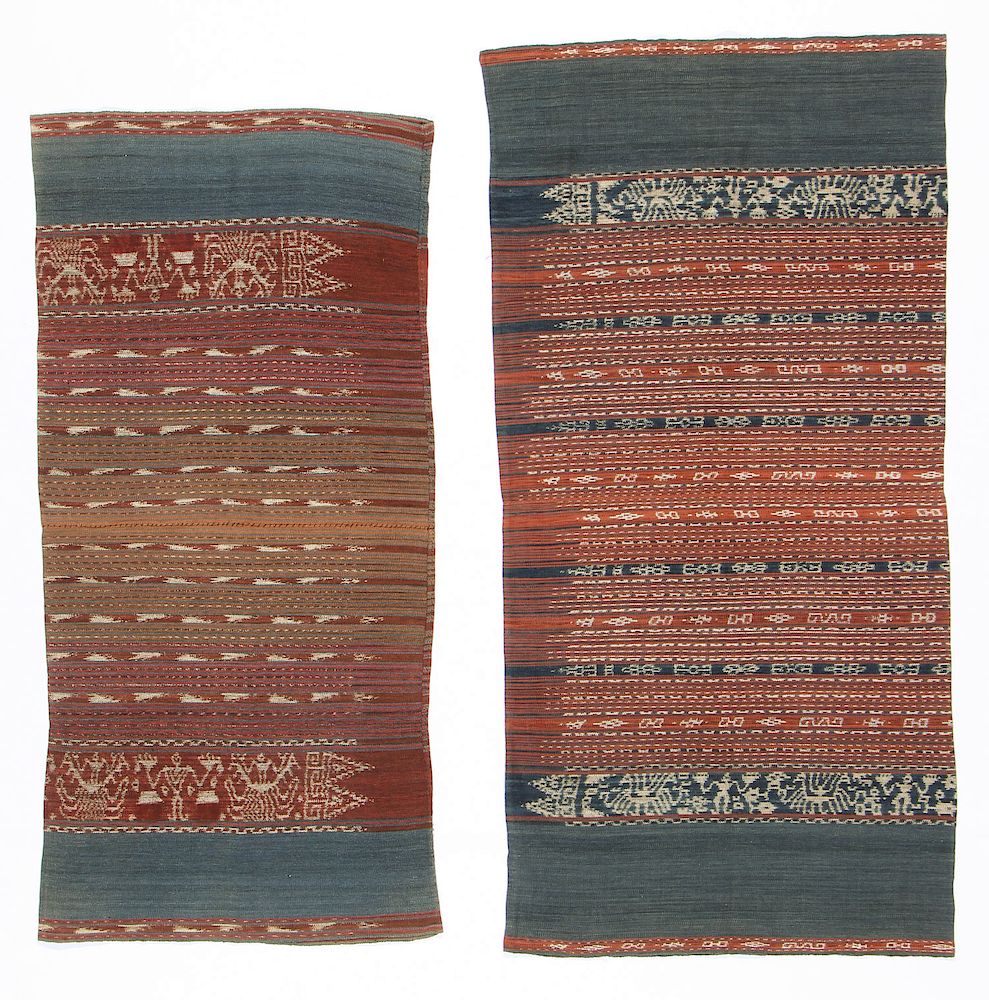 Appraisal: Cotton Ikat Sarongs Kissar women's cotton ikat sarongs from Kissar