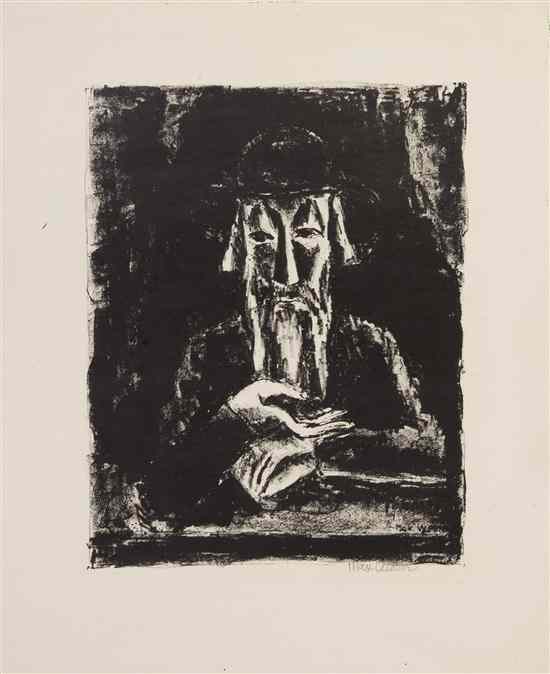 Appraisal: Max Weber American - The Rabbi lithograph signed Max Weber