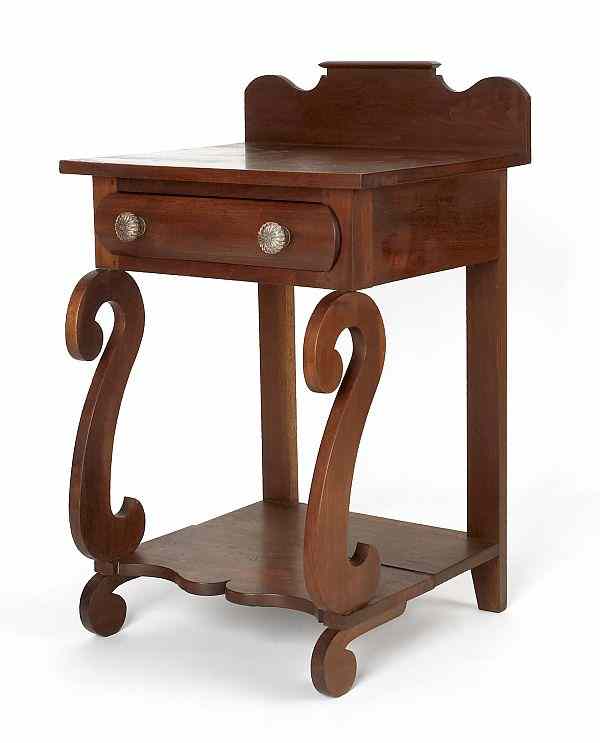 Appraisal: Empire mahogany stand ca h w