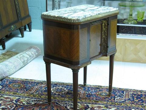 Appraisal: PAIR OF LOUIS XVI STYLE PARQUETRY SIDE CABINETS Late th