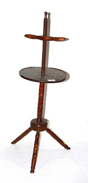 Appraisal: A New England maple ratchet candelstand late th century height