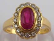 Appraisal: An carat gold ruby and diamond ring the ruby measuring