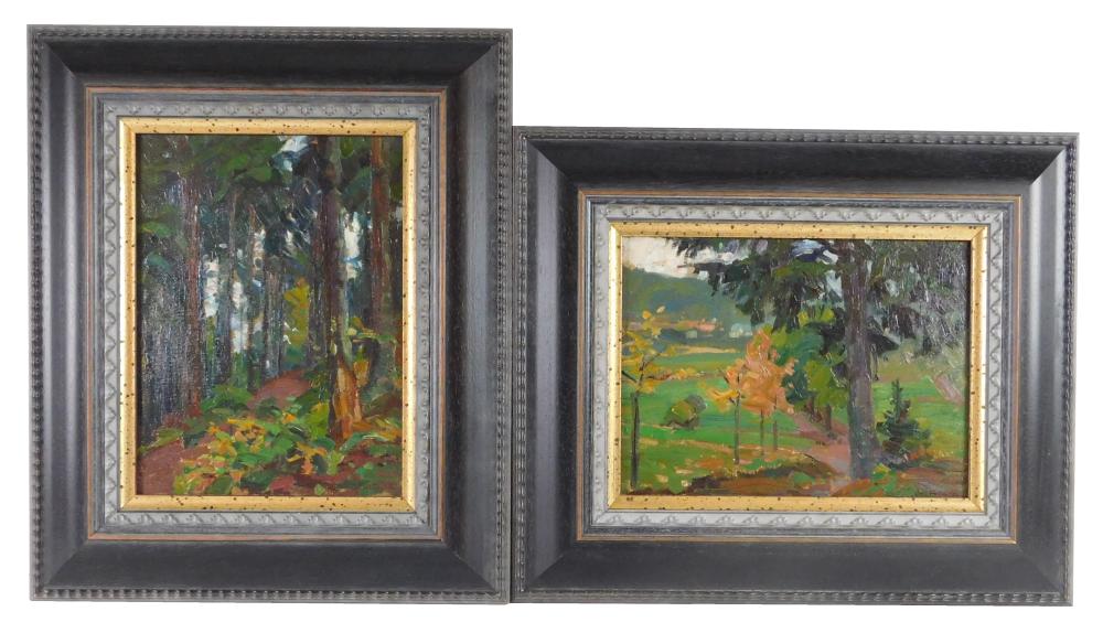 Appraisal: Otto Antoine German - two oils on panel both verdant