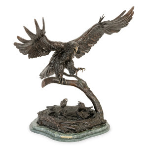 Appraisal: Edward Chope American - Eagles Lair bronze signed Chope to