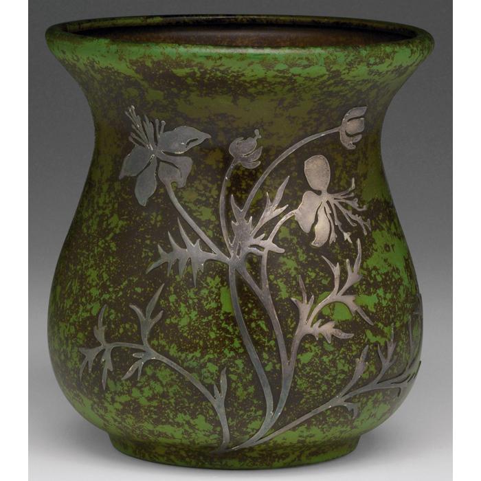 Appraisal: Heintz vase sterling on bronze