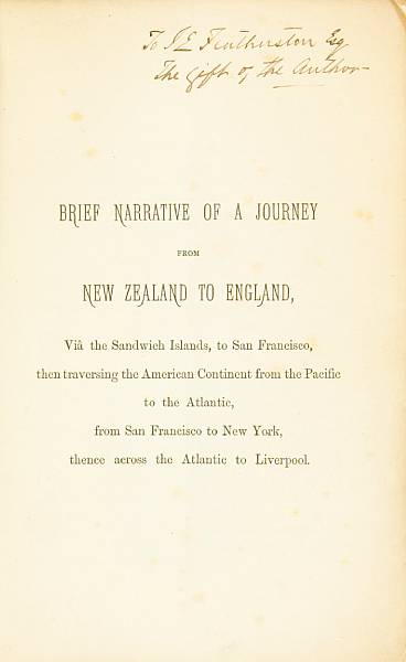 Appraisal: KENNEDY M H Brief Narrative of a Journey from New