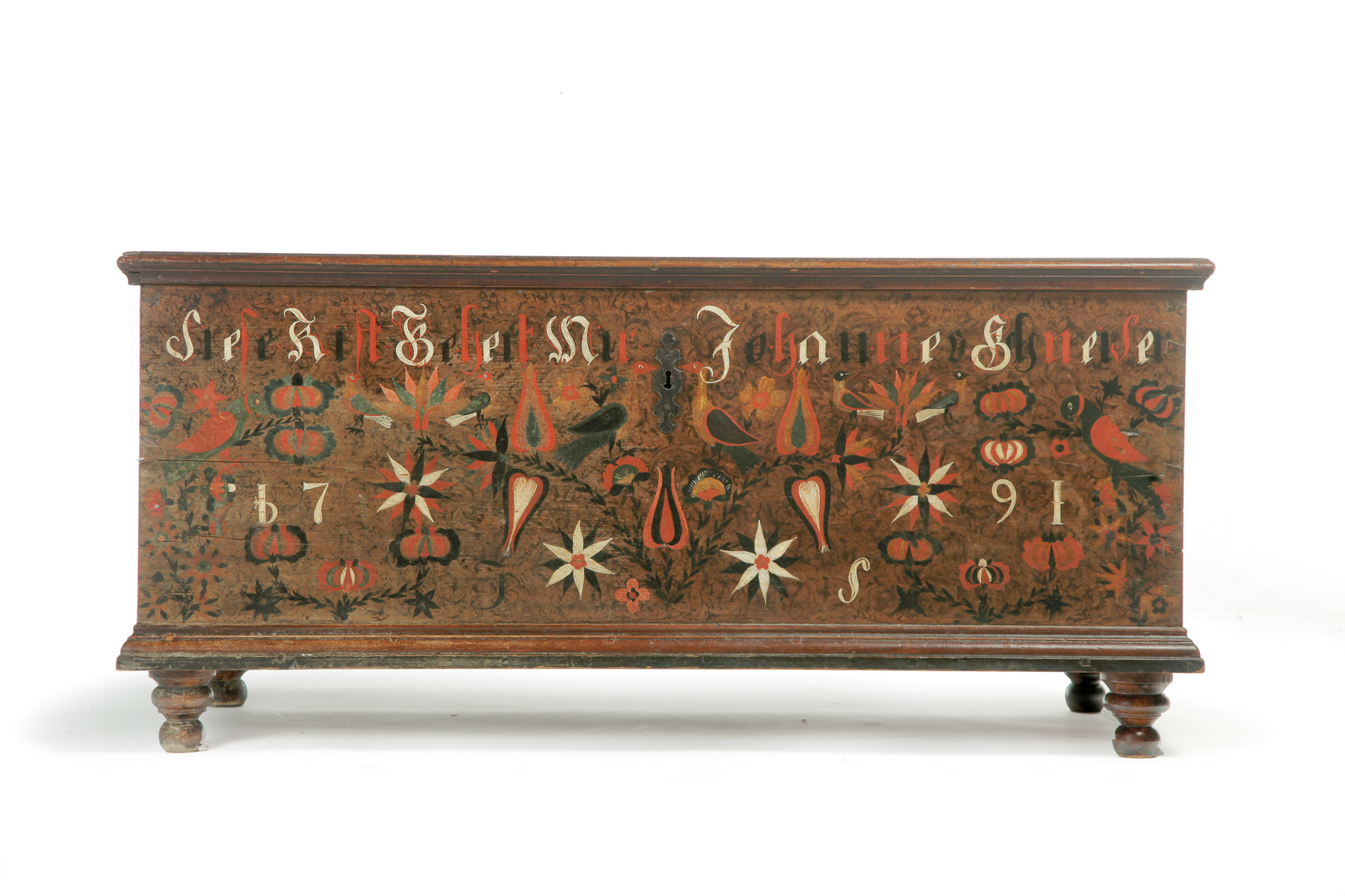 Appraisal: PENNSYLVANIA DECORATED BLANKET CHEST Possibly John Flory Lancaster County dated