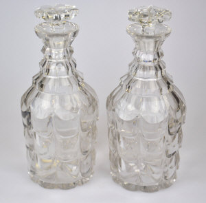 Appraisal: A pair of early th century lead crystal decanters probably