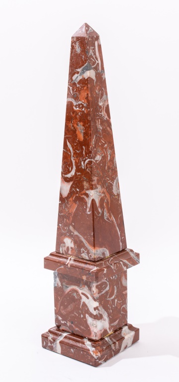 Appraisal: GRAND TOUR MANNER RED JASPER MARBLE OBELISK Grand Tour Manner